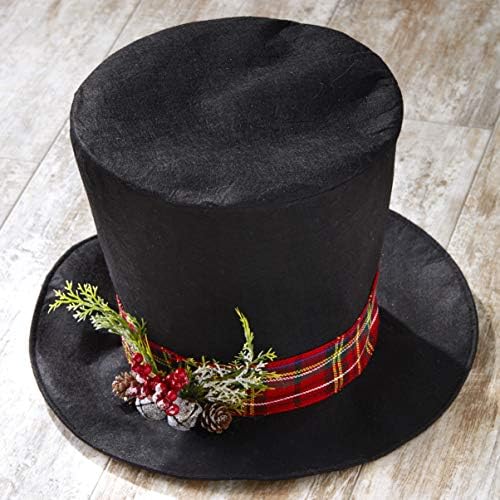 טופר עץ חג המולד - כובע עליון שחור עם מראה וינטג ', דבקון פו