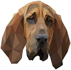 כלב דם, לוח קרמיקה מצבה עם תמונה של כלב, גיאומטרי