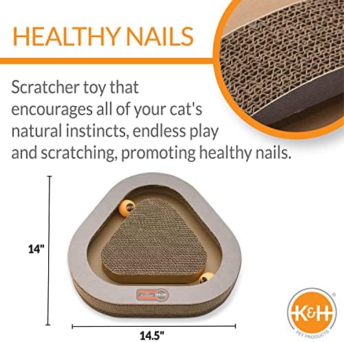מוצרי K&H PET קיטי טיפי משולש חתול חתול מגרד מגרד צעצוע חתול אינטראקטיבי 14.5 x 14