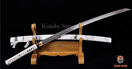 GLW קטאנה 41 בעבודת יד פלדת פחמן גבוהה יפנית סמוראי קטנה חרב חדה להב לבן סאיה