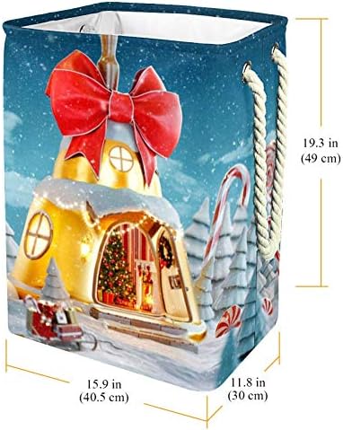 בית פיות מדהים מעוטר בחג המולד 300 ד אוקספורד עמיד למים סל כביסה סל כביסה גדול עבור שמיכות בגדים צעצועים