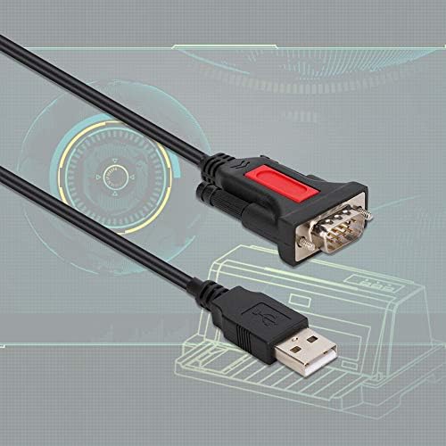 ASHATA USB ל- RS232 DB9 כבל מתאם יציאה סדרתי, USB ל- RS232 חיבור מדפסת יציאה סידורית USB עד 232