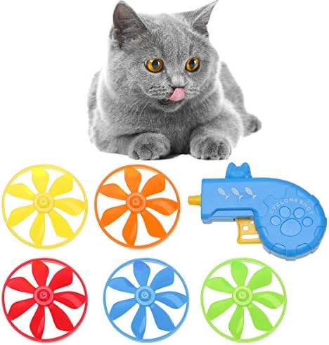 1 מחשב מעופף דיסק צלחת משגר חתול להביא צעצוע לרדוף משחק צעצוע משחק גומלין פעילות גופנית צעצוע אקווריום