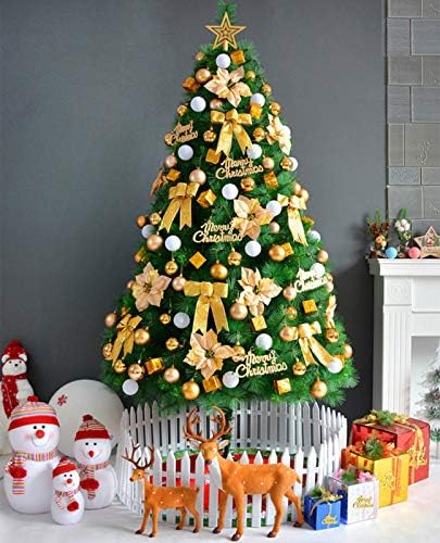 עץ חג המולד של Yumuo עם קישוטים, עץ מתכת עץ אורן מלאכותי של חג המולד, לקישוטים למסיבות חג חג המולד-ירוק