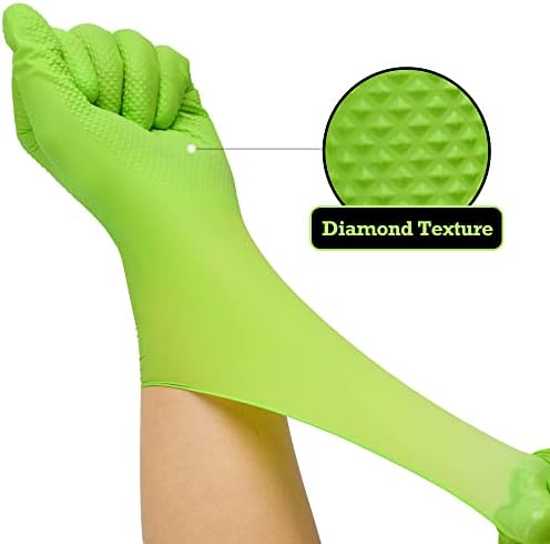 Titanflex Thor Grip Heavy Duty Green Green תעשייה כפפות ניטריל עם מרקם יהלום מוגבה, 8 מייל,