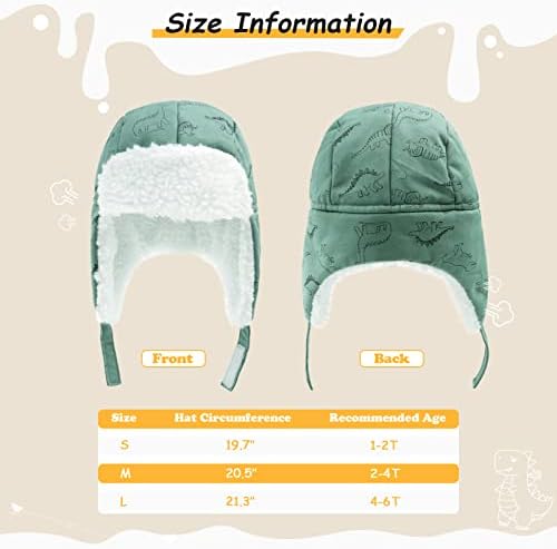 כובע טראפר פעוטות פוקסיבי כובעי חורף תינוקות בנים כובע שלג אטום רוח בנות כובעי אוזניים חמים