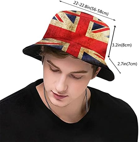 כובע דלי דגל של איחוד ג'ק לגברים נשים אופנה חיצוני דגל בריטי כובע כובע אריז