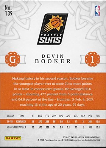 -17 Panini Excalibur 139 Devin Booker Phoenix Suns