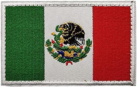 מקסיקו דגל בינלאומי סמל מדינה מקסיקני סמל רקום תגי מורל טקטיים צבאיים תפור על הכתף על מעילי אופנוע,