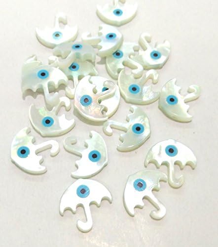 חרוזי מעטפת מטרייה חרוזי חרוזים כחולים לבנים עם פרל חרוזי עיניים רעים טורקיים 30 יחידות 8-18 ממ בעלי