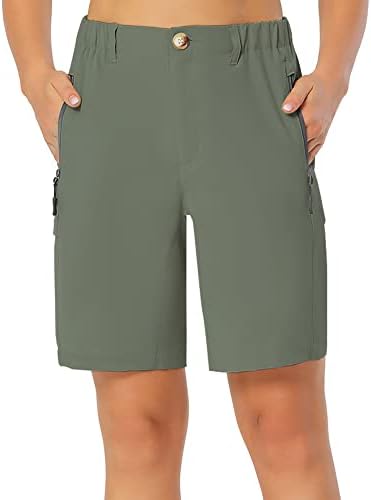 Evioset נשים 8.5 אינץ 'טיולים מכנסיים קצרים קצרים מהיר יבש קל משקל קלים 50+ מכנסי גולף קצרים