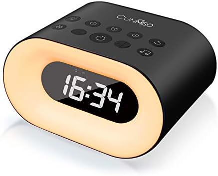 קונמיסו לייף 3 ב-1 מכונת רעש לבנה עם שעון מעורר ואור לילה 7 צבעים, 48 מכונת צלילי שינה מרגיעה היי-פי