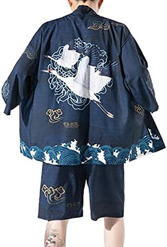 חליפות קימונו יפניות של Haseil's Mean's Seven Seven Cardigan קדמי פתוח עם סט ז'קט מודפס קל משקל קל