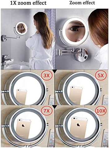 לארו קיר רכוב איפור מראה הארכת מתקפל כפול צד קוסמטי אמבטיה גילוח מראה 360 כמו מסתובב & מגבר; להארכה