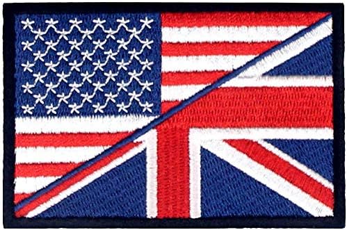 ארהב האמריקאית איחוד בריטניה ג'ק טלאי דגל רקום מורל אפליקציות ברזל על תפירה על סמל