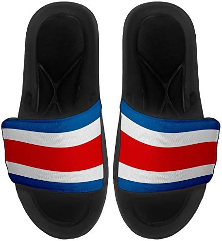 ExpressItbest Slide -On Sandals/שקופיות לגברים, נשים ונוער - דגל קוסטה ריקה - דגל קוסטה ריקה