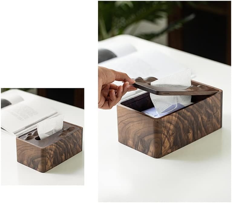 Lukeo Creative Black Walnut Box Cox Hoote Family עץ מוצק קופסת רקמות סלון קופסת אחסון מרובת