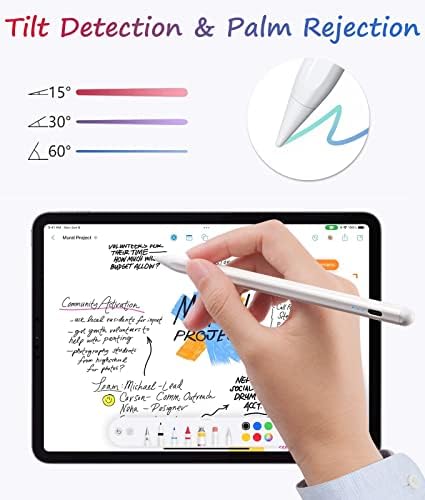 עט חרט לאייפד, עיפרון ipad עם דחיית דקל וזיהוי הטיה, עיפרון דיגיטלי פעיל לאייפד אייר 5/4/3, iPad