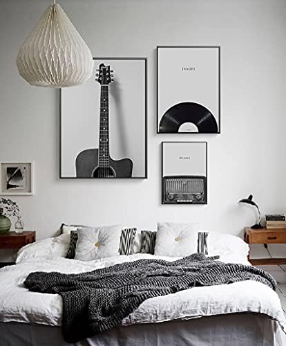 מודרני פשוט שחור ולבן מכשיר גיטרה ציור סלון מסדרון קיר ציור