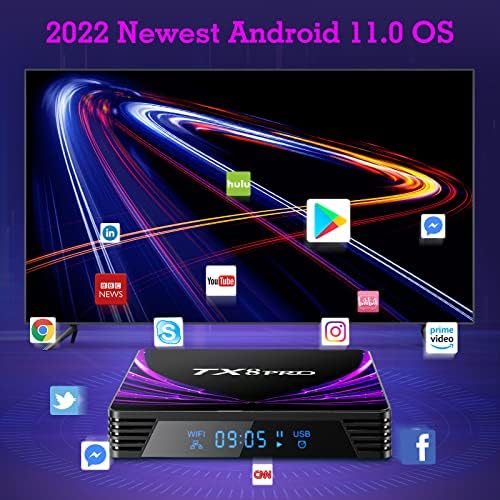 2022 תיבת הטלוויזיה החדשה ביותר באנדרואיד 11.0, אנדרואיד טלוויזיה תיבת 4 ג'יגה-בייט RAM 32GB ROM