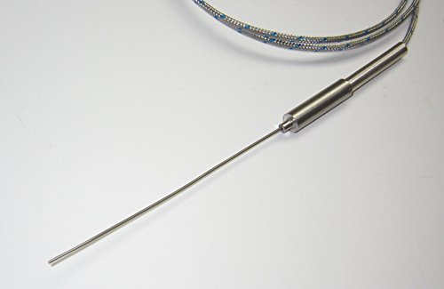 גמיש אולטרה דק נירוסטה K-Type Thermocouple בדיקה 1 ממ 0.039 אינץ 'קוטר SSP-1-150