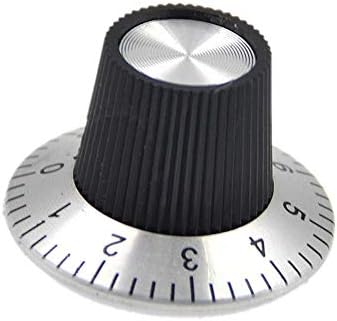 סולם כפתור מתכת של 10 pc פוטנציומטר עם חיוג לכובע סיבוב 6 ממ 0-9 סולם