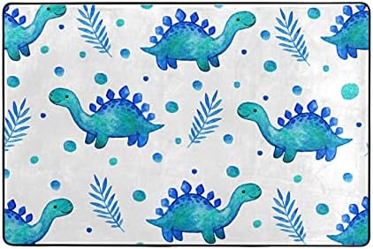 שטיחים באזור רך גדול צבעי מים דינוזאורים כחולים משתלת שטיח פליימאט לילדים משחק חדר שינה חדר חדר שינה 4 'x 6', שטיח