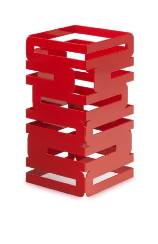 Rosseto SM186 SkyCap Steel Square Riser Multi-בדרמה, 6 אורך x 6 רוחב x 12 גובהו, מבריק אדום
