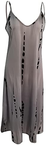 נשים מקרית קוקטייל שמלות עניבה לצבוע הדפסת ספגטי רצועת שרוולים בתוספת גודל קיץ ארוך מקסי נדנדה שמלה