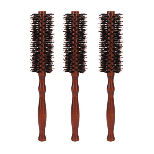 מברשת שיער אנטיסטטית 3 יחידות מברשת שיער רולר עם ידית מעץ מסרק סטיילינג אנטיסטטי לשיער קצר