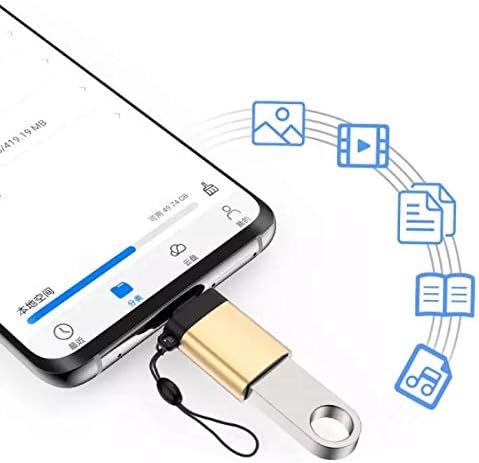 כבל Boxwave תואם לסוני ווקמן - USB -C ל- PortChanger, USB Type -C OTG USB מחזיק מפתחות נייד לסוני