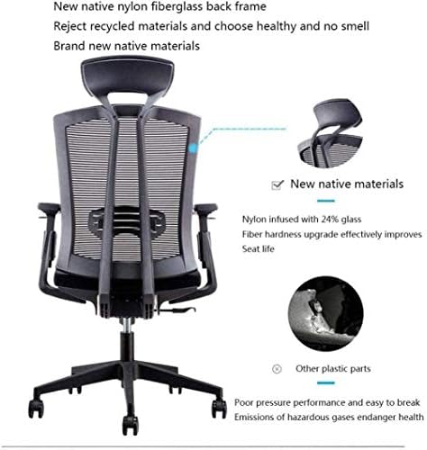 משרד כיסא, רשת לנשימה מחשב כיסא עם ארגונומי מתכוונן המותני תמיכה, שחור מסתובב שולחן כיסא עם משענת יד מתכווננת