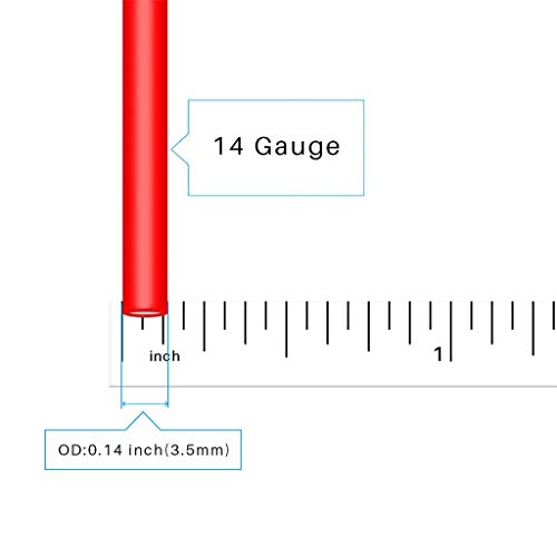 Bntechgo 14 מד סיליקון חוט סיליקון 100 רגל אדום גמיש 14 AWG חוט נחושת משומר משומר