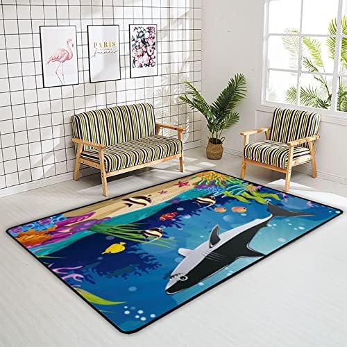זוחל שטיח מקורה משחק מחצלת אוקיינוס ​​כריש לסלון חדר שינה חינוכי חינוך חינוכי שטיחים שטיחים 60x39 אינץ '