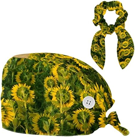 כובע עבודה מתכוונן עם רצועת זיעה מתאימה ושיער קשת חמניות חמניות מצומצמות מדבר טבע
