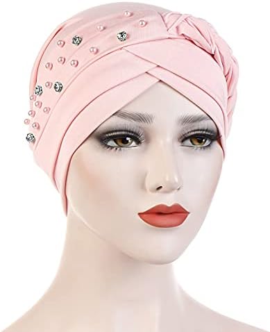 למתוח פרל טורבן לנשים מסוקס הכימותרפיה כפת כובע אלסטי בציר בארה ' ב נשים מראש קשור מוסלמי מטפחת