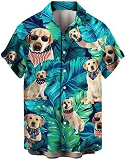 מיאשוי פיג ' מה גברים של קיץ עצמאות יום אופנה פנאי חוף דיגיטלי 3 הדפסת כפתור קצר שרוול חולצת טי 70 חולצה
