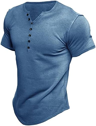Maiyifu-GJ Mens Mens Placket Placket רגיל V חולצות צוואר קז'ואלים רזים מתאימים כותנה אופנתית קצרה שרוול