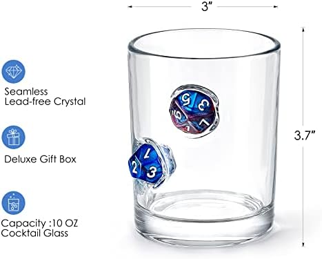 זכוכית סלעי ליגמי 10 עוז, עיצוב ייחודי בעבודת יד,כוסות עם קוביות משובצות,זכוכית סלעי קוביות, סט