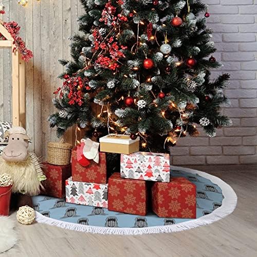 חצאית עץ חג המולד של Walrus Chibi לקישוטים למסיבות חג עם תחרה ציצית