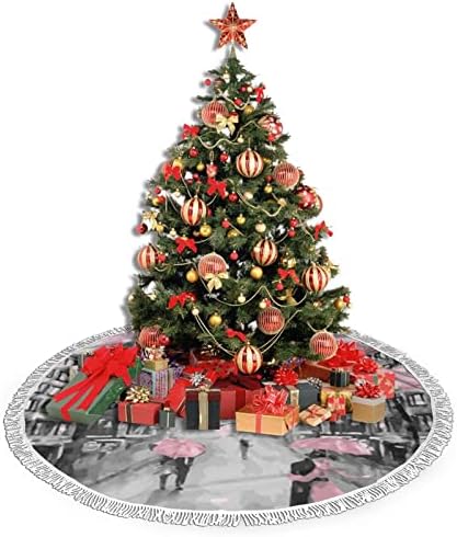 חצאית עץ חג המולד של מגדל פריז, מחצלת חצאית עץ חג המולד עם ציצית לעיצוב מסיבות חתונה לחג 48
