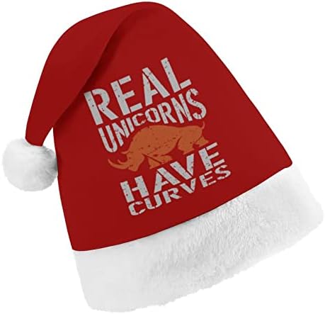 אמיתי חדי קרן יש עקומות קטיפה חג המולד כובע שובב ונחמד סנטה כובעי עם קטיפה ברים ונוחות אוניית חג המולד קישוט