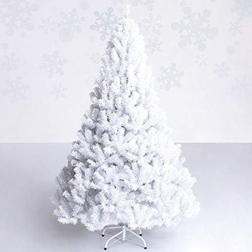 קישוט Dulplay עץ חג המולד מלאכותי, פרימיום אשוח צייר מתכת מעמד מרגיש אמיתי לחופשה מקורה חיצונית-לבנה