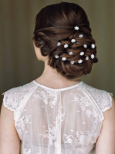 40 חבילה כלה חתונה שיער סיכות ריינסטון שיער קליפים אביזרי עבור נשים ובנות