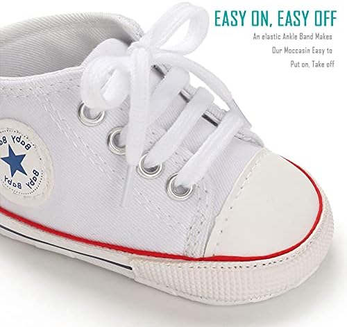 נעלי בנות של תינוקות נעליים קנבס נעלי תינוקת סוליות רכות להחליק על ההליכים הראשונים נעלי ספורט פעוטות שטוחות