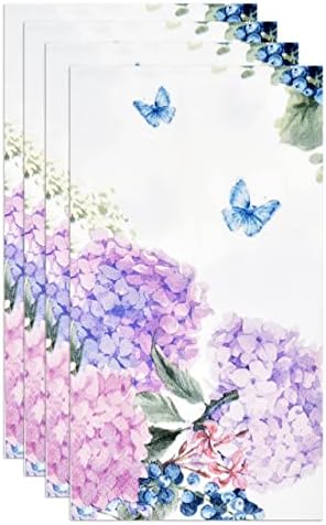 100 הידראנגאה פרחי אורח מפיות פסחא פרחוני חד פעמי נייר ארוחת ערב מפית מגבות דקורטיבי סגול ורוד כחול פרח לחתונה