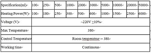 GOWE ויסות טמפרטורה חשמלית מעטפת חימום, שרוולים, 1500 וולט, 10000 מל, 10L