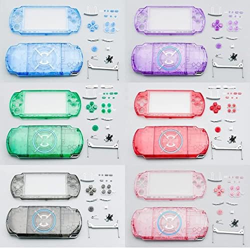 Tekmihat צבעוני ברורה ברורה מלאה מארז כיסוי מעטפת דיור עם כפתורים עבור קונסולת משחק PSP 3000 PSP3000