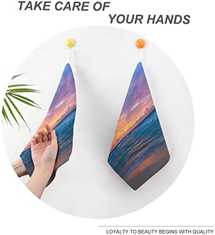 Lurnise מגבת יד חוף שקיעה מגבות מגבות מנה עיצוב שרוך לספורט מטבח אמבטיה