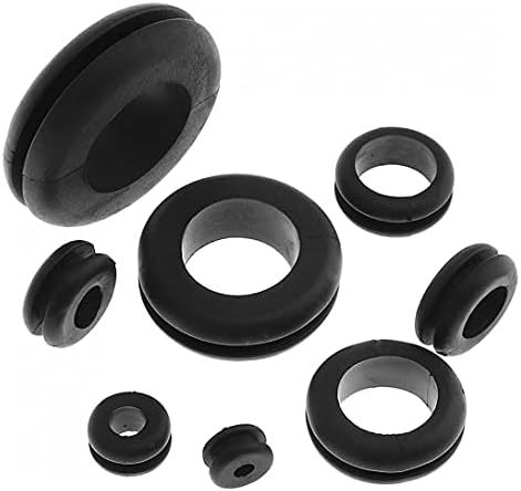 180 יחידות גומי שחור גומי שמירת טבעת חותמות סט סליל הגנה מגוון עם קופסת פלסטיק לחור פגום -